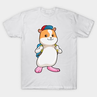 Hamster as Student with Backpack & Cap T-Shirt